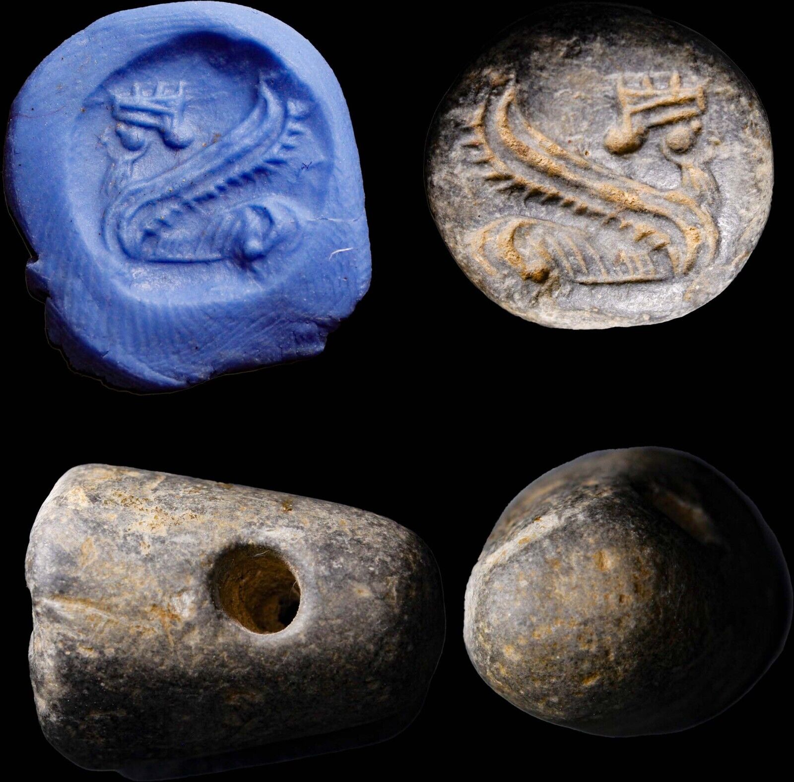 EXTREMELY RARE Lamassu Signet Seal 2000BC Ancient Sumeria Artifact Antiquty COA