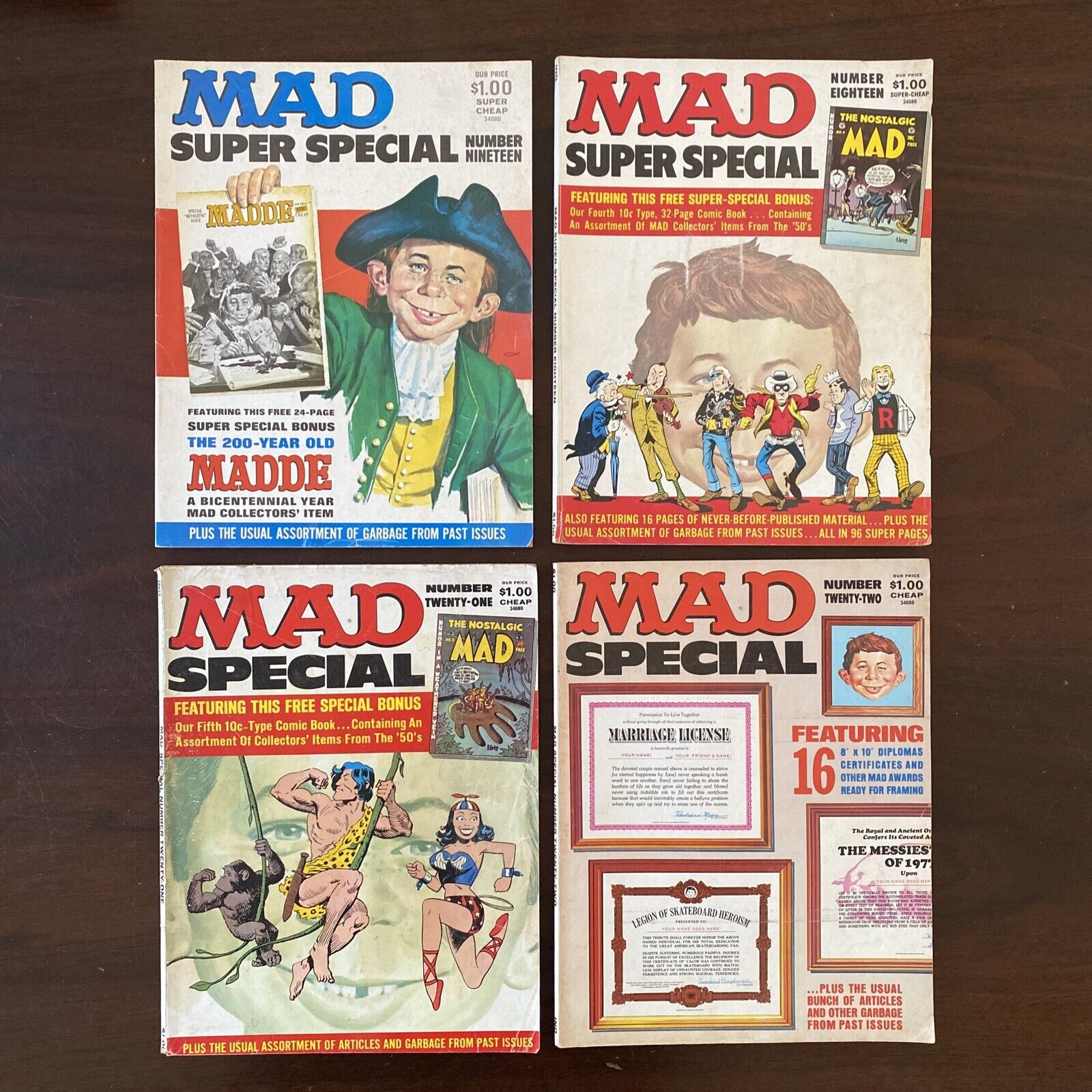 lot of 4 vintage mad magazine super specials Issues 18 19 21 22