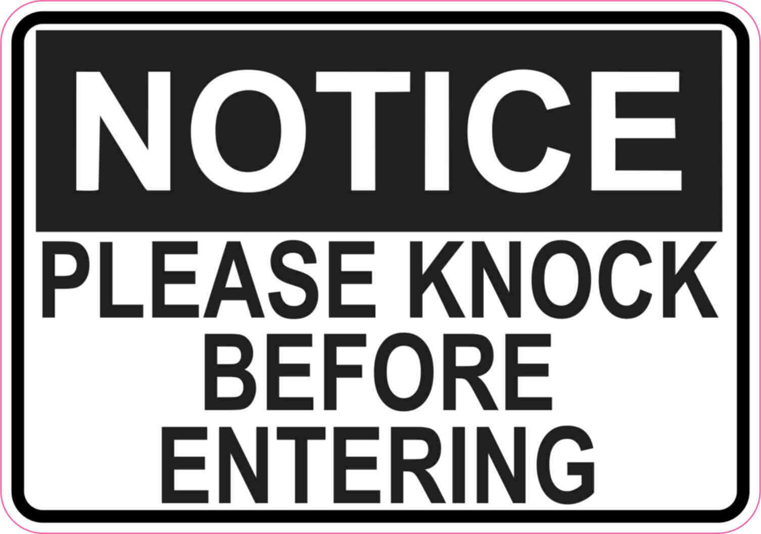 5 x 3.5 Notice Please Knock Before Entering Magnet Magnetic Signs Magnets Sign