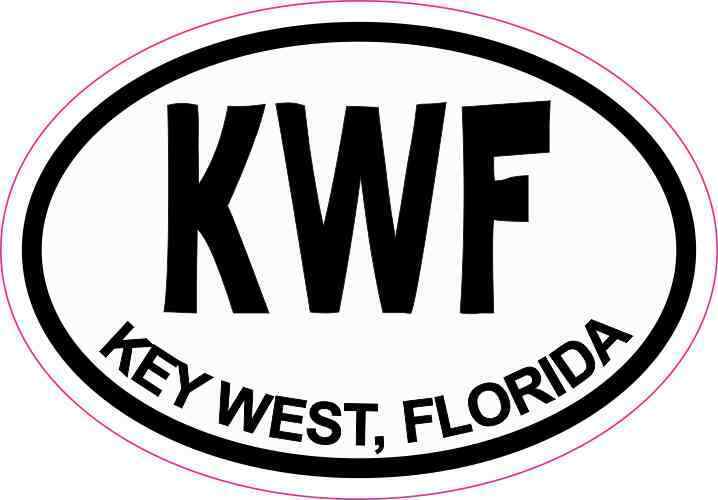 3X2 Oval Key West Florida KWF Sticker Vinyl Travel Vehicle Decal Stickers