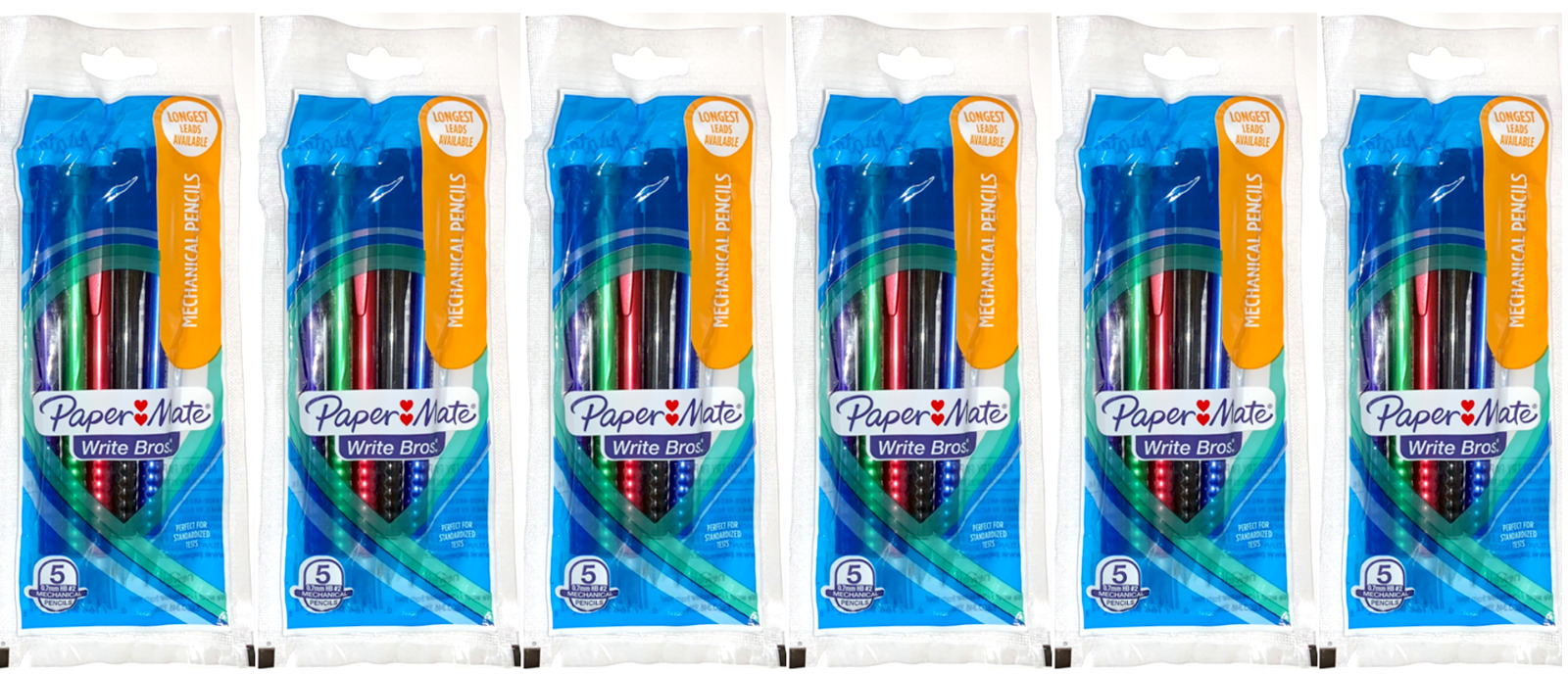 Paper Mate Write Bros. Mechanical Pencils 0.7mm HB #2, 5 each (Pack of 6 =30 CT)