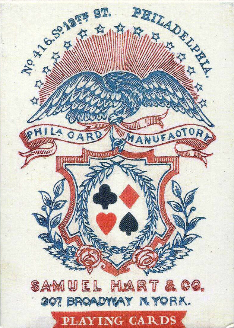 1858 Repro Sam Hart Patent Antebellum Playing Cards Deck Victorian US Civil War