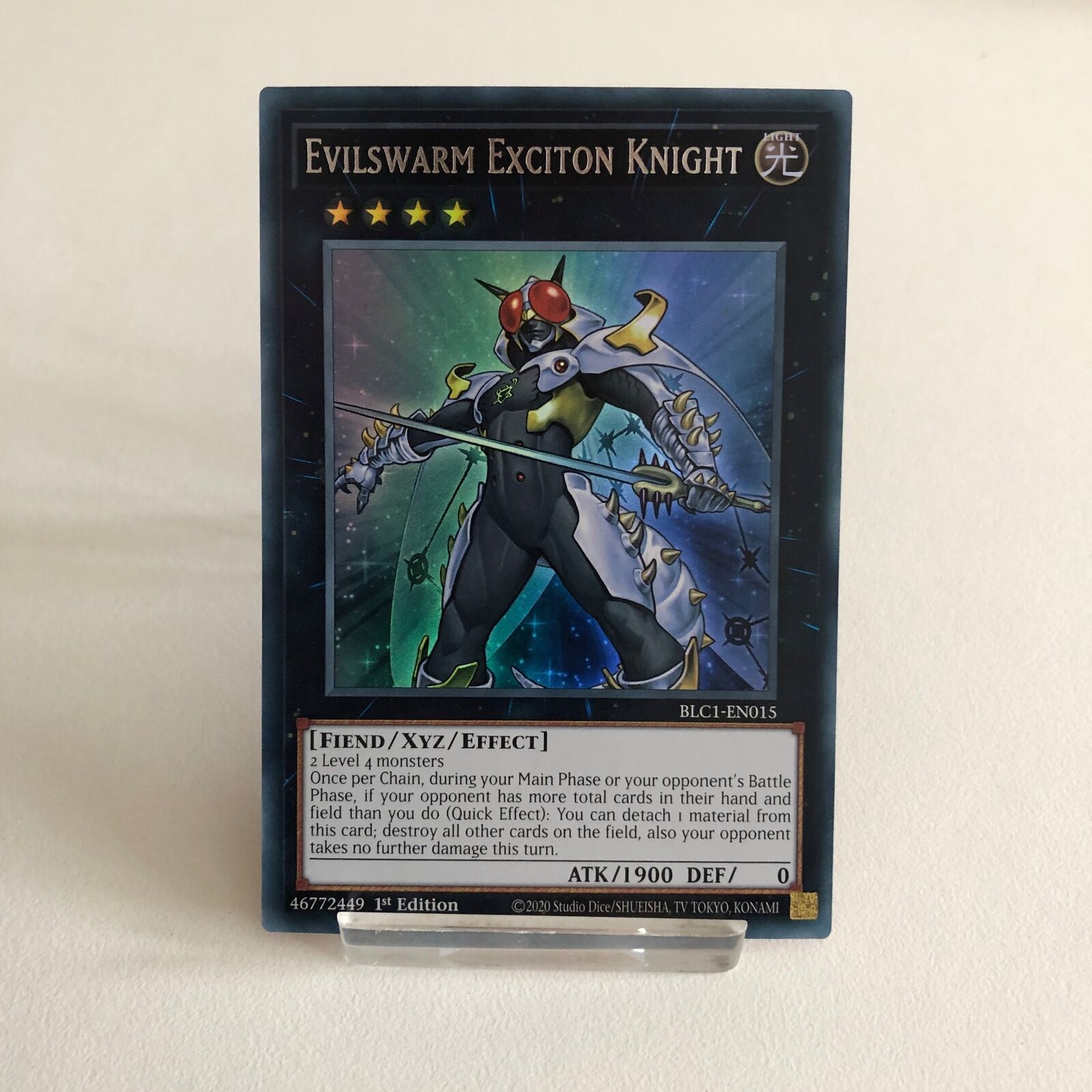 YUGIOH Evilswarm Exciton Knight BLC1-EN015 Silver Ultra Rare Card 1st Edition NM