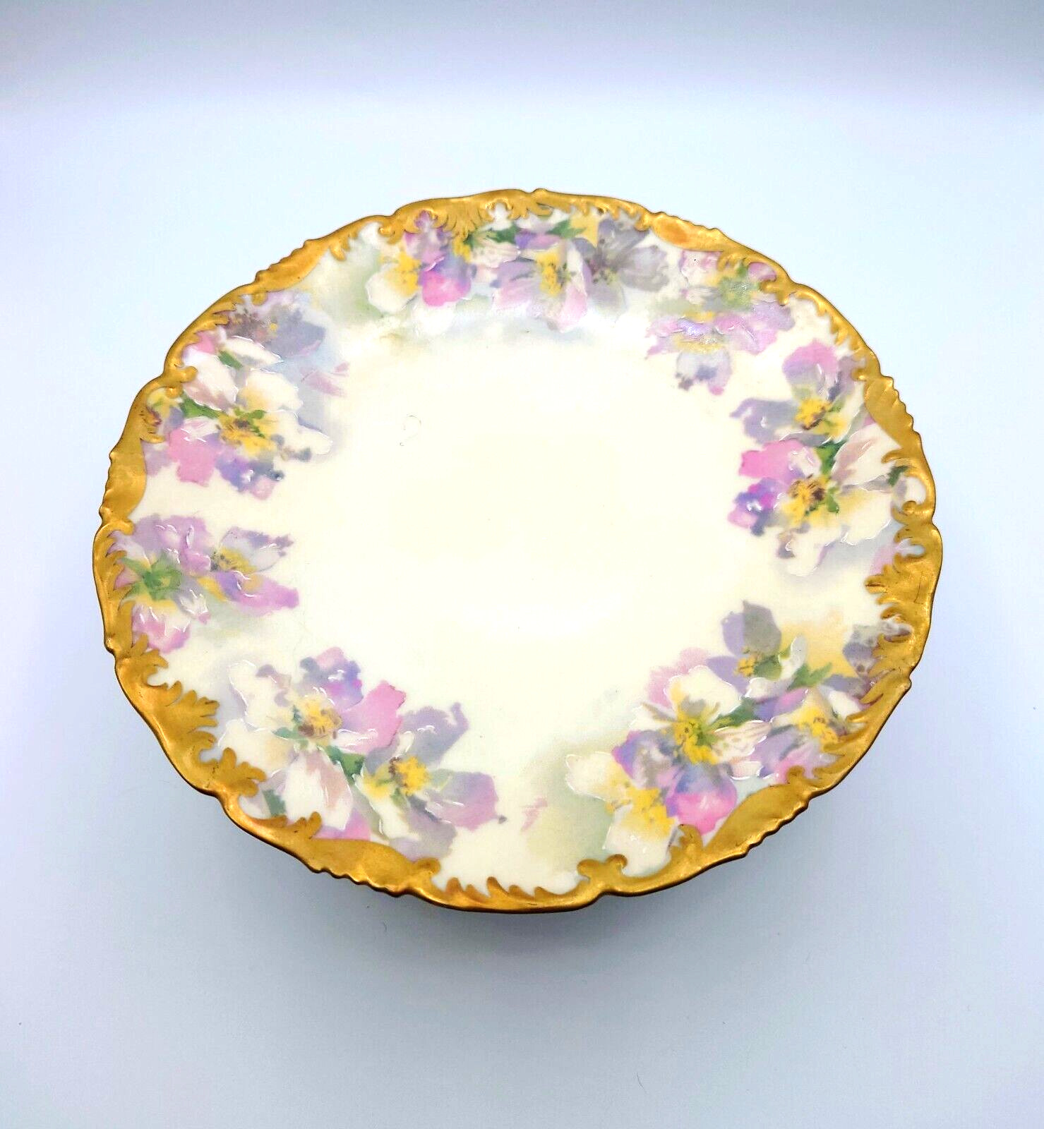 Vintage T&V France Hand Painted Pastel Colors, Floral Design Porcelain Spring 