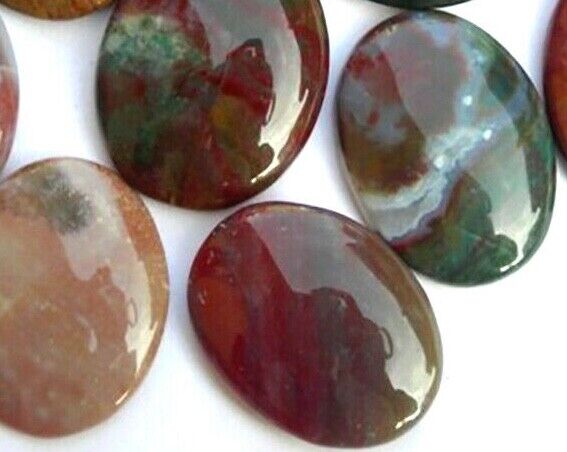 Natural Ocean Jasper Palm Stone Rock Crystal Healing Reiki Polished Worry Stone