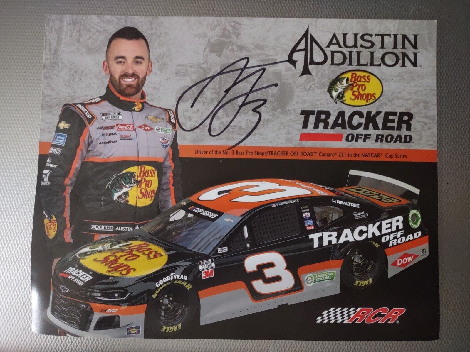 Austin Dillon Signed Bass Pro Shop  Hero Card NASCAR.  