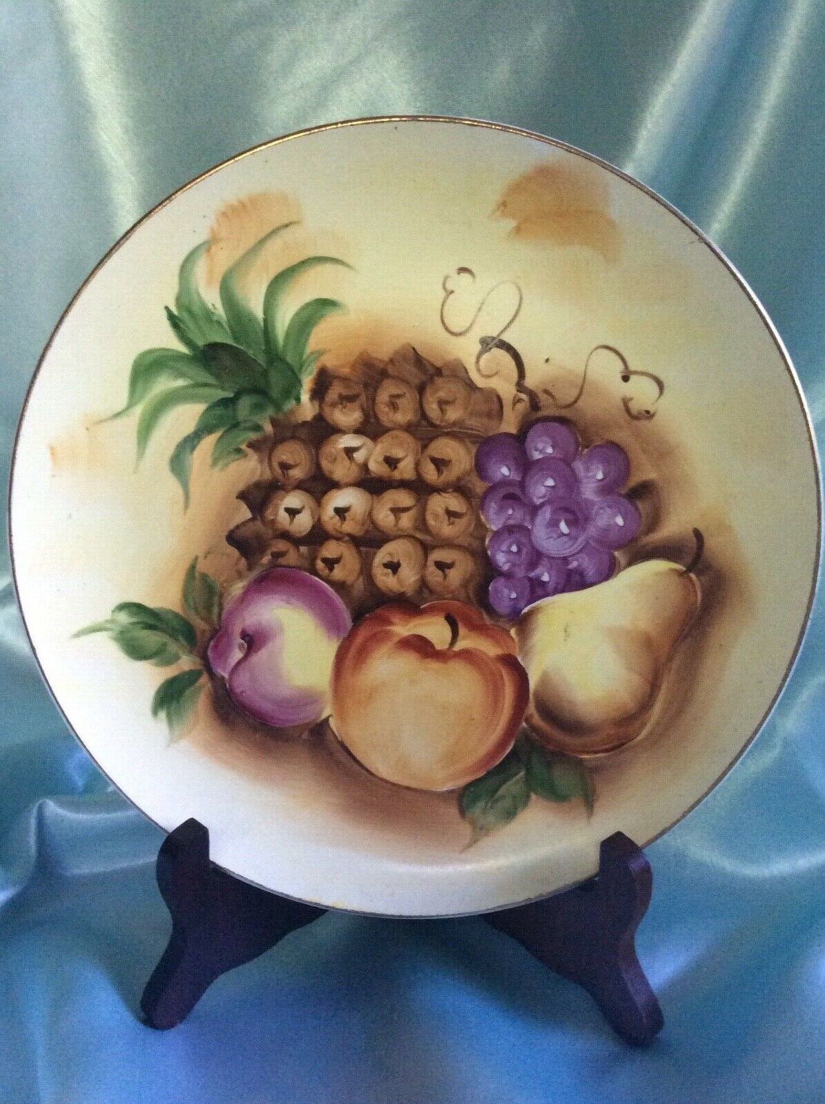 Vintage Hand Painted, Collector Plate ~ Fruit Motif