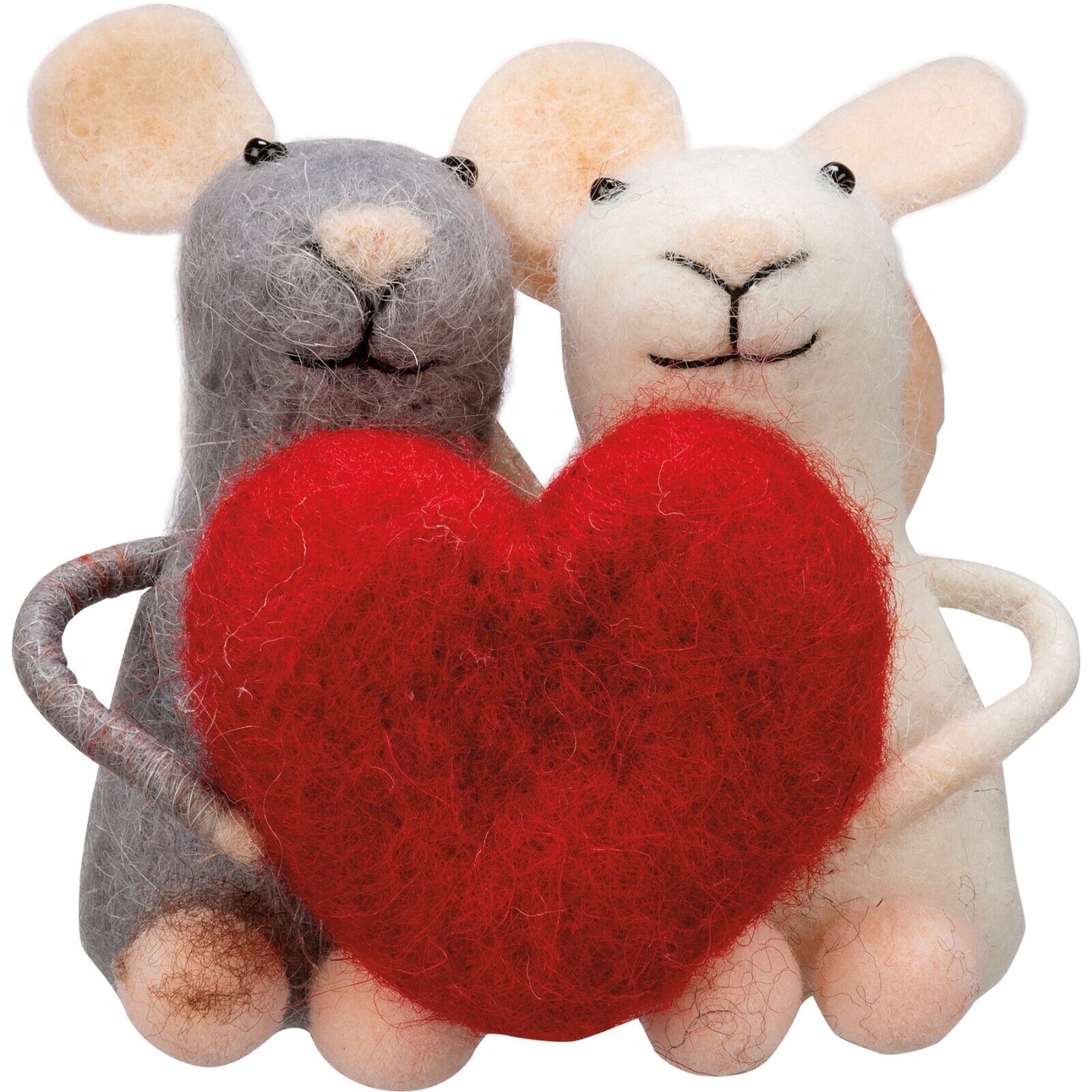 Primitives by Kathy Felt Mouse Couple Heart Critter Love Valentines Day Cute