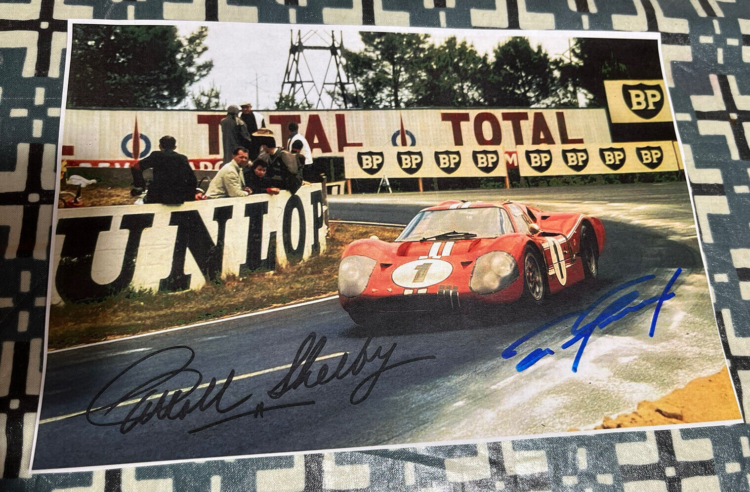 Carroll Shelby Signed & Dan Gurney Signed Ford GT MK IV #1 LeMans Photo FORD