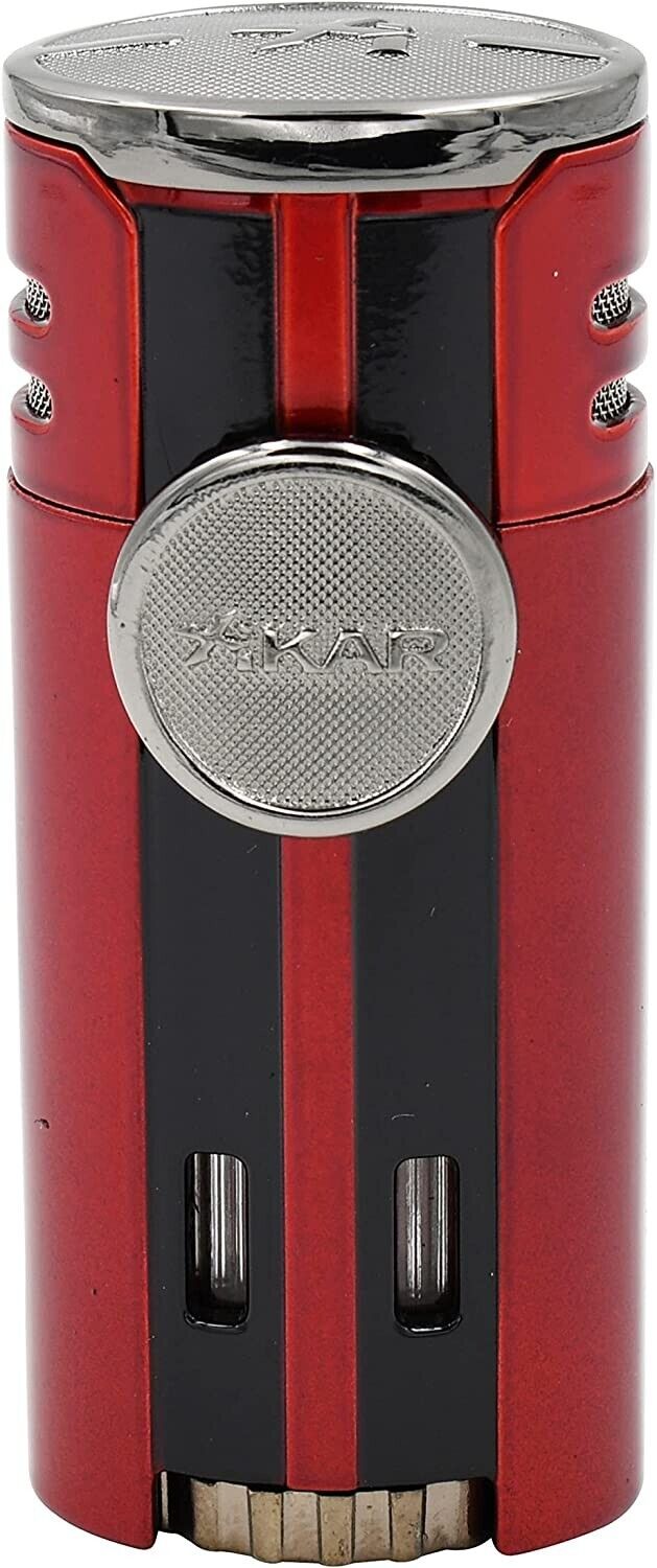 Xikar Hp4 Diamond Quad Jet Cigar Lighter - Red - Lifetime Warranty