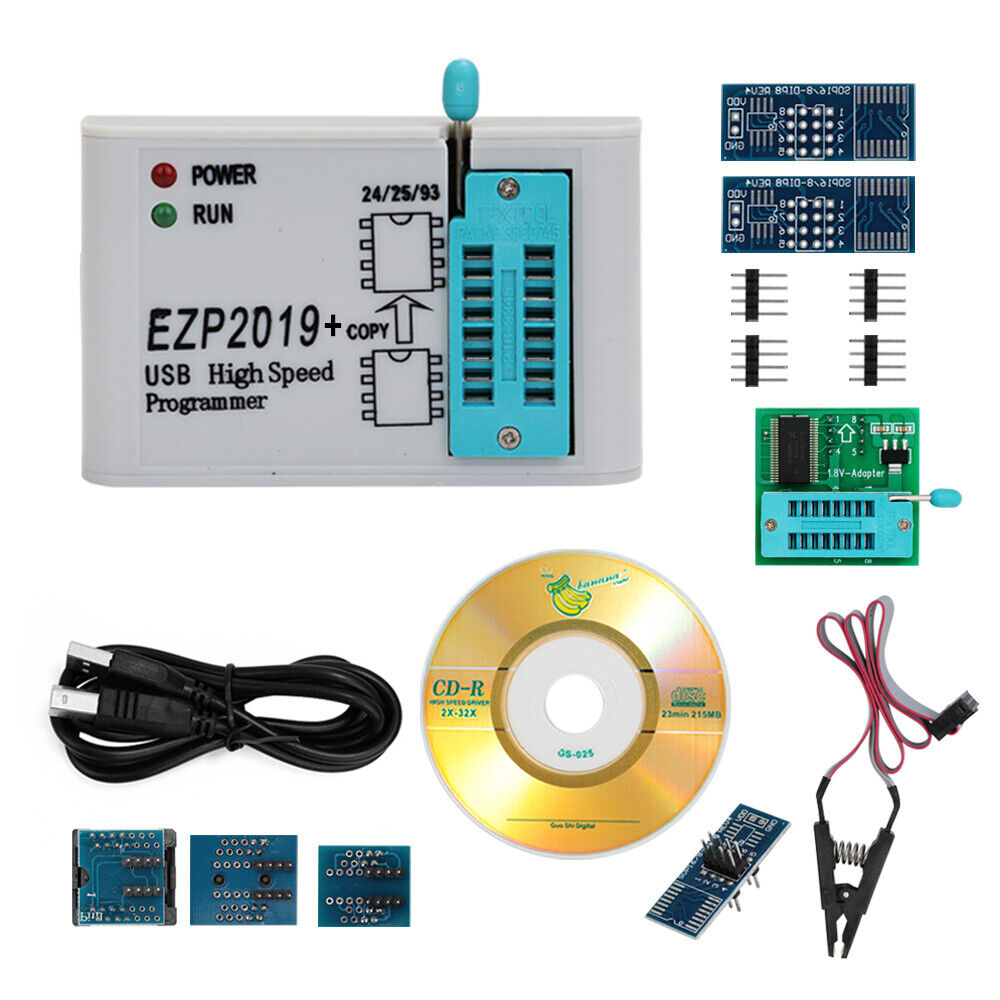 EZP2019 High Speed USB 2.0 SPI Programmer Support 24 25 93 EEPROM BIOS Chip E6M7