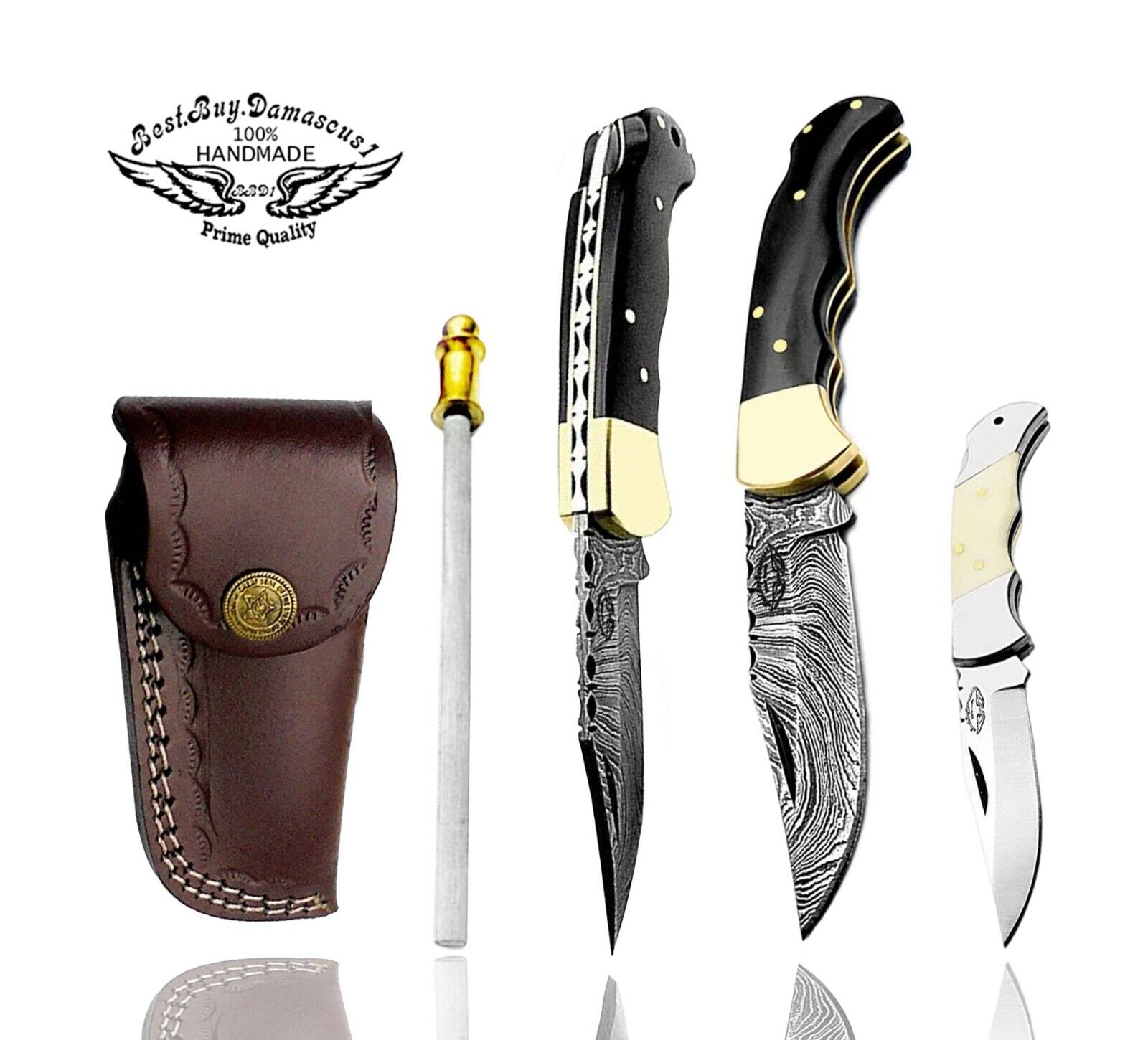 Best.Buy.Damascus1 Pocket Knife Damascus Folding Knife Set Hunting Pocket Knives