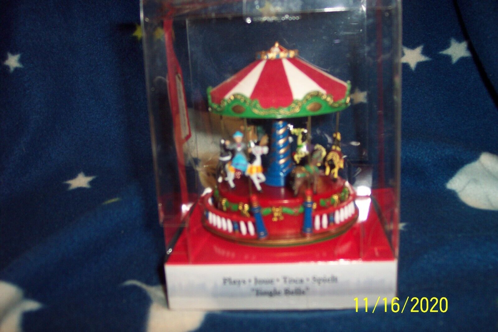 Mr. Christmas Mini Carnival Animated Musical Carousel #19731 NIB 