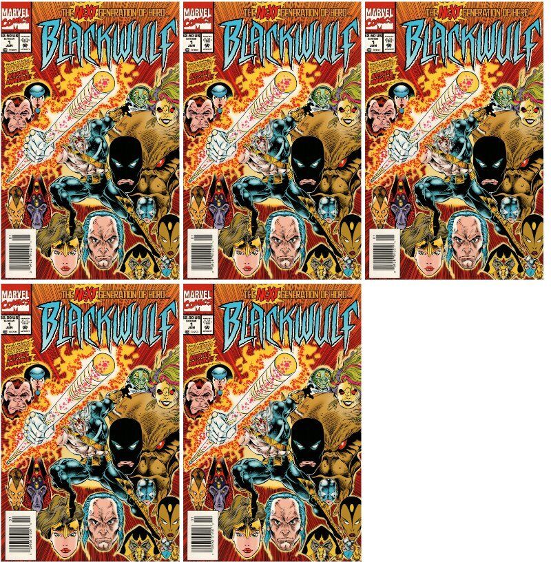 Blackwulf #1 Newsstand Cover (1994-1995) Marvel Comics - 5 Comics