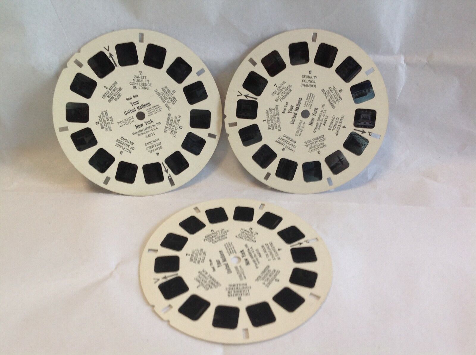 View-Master A6511-6513, Your United Nations, 3 Reel Set + booklet Included is a