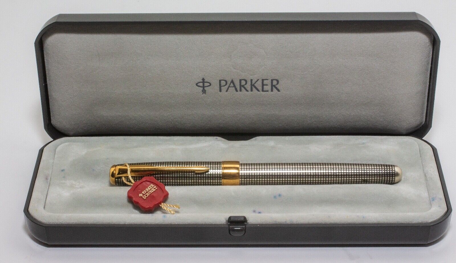 Parker Sonnet Cisele Sterling Silver Fountain Pen 18k France w/ Box