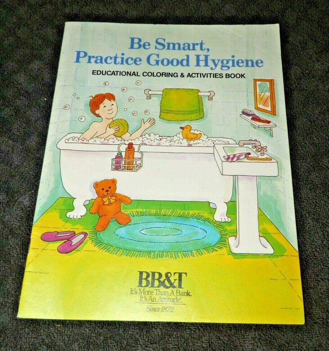 Rare and Unused 1990 BB&T Bank Coloring & Activity Book-Good Hygiene