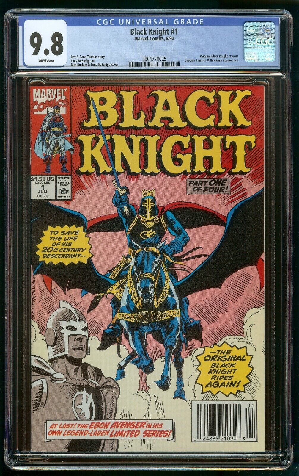 BLACK KNIGHT #1 (1990) CGC 9.8 1st SOLO WHITE PAGES
