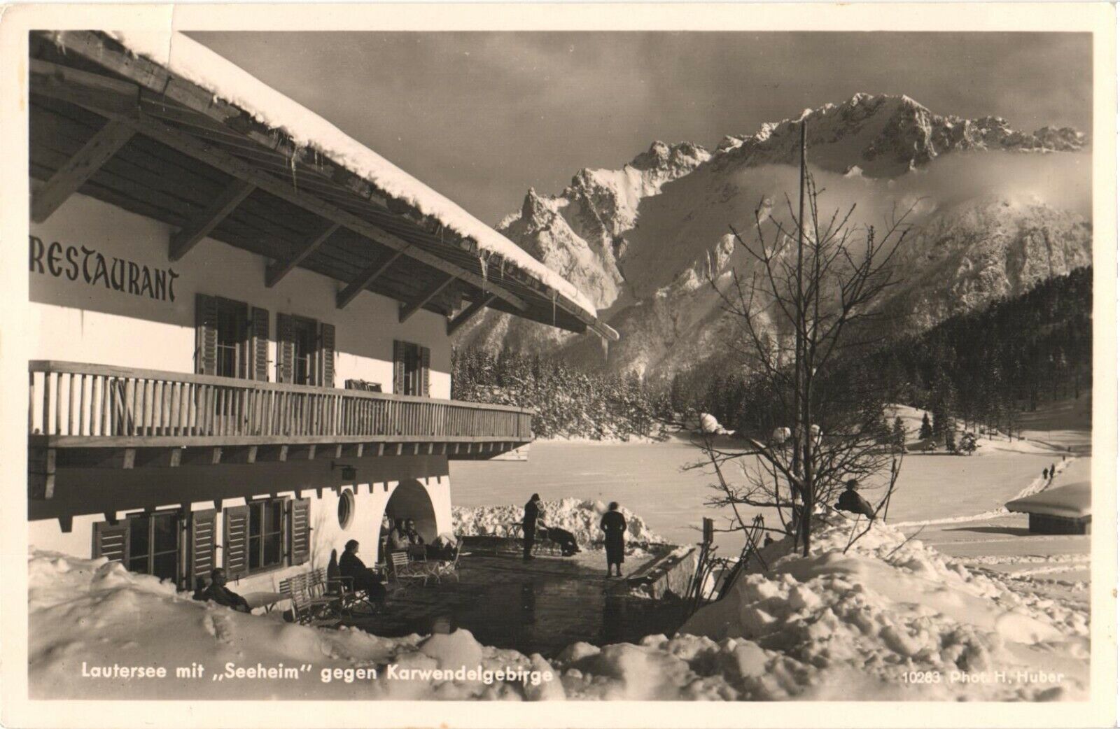 Lautersee Lake With Seeheim Against Karwendel Mountains, Germany Postcard