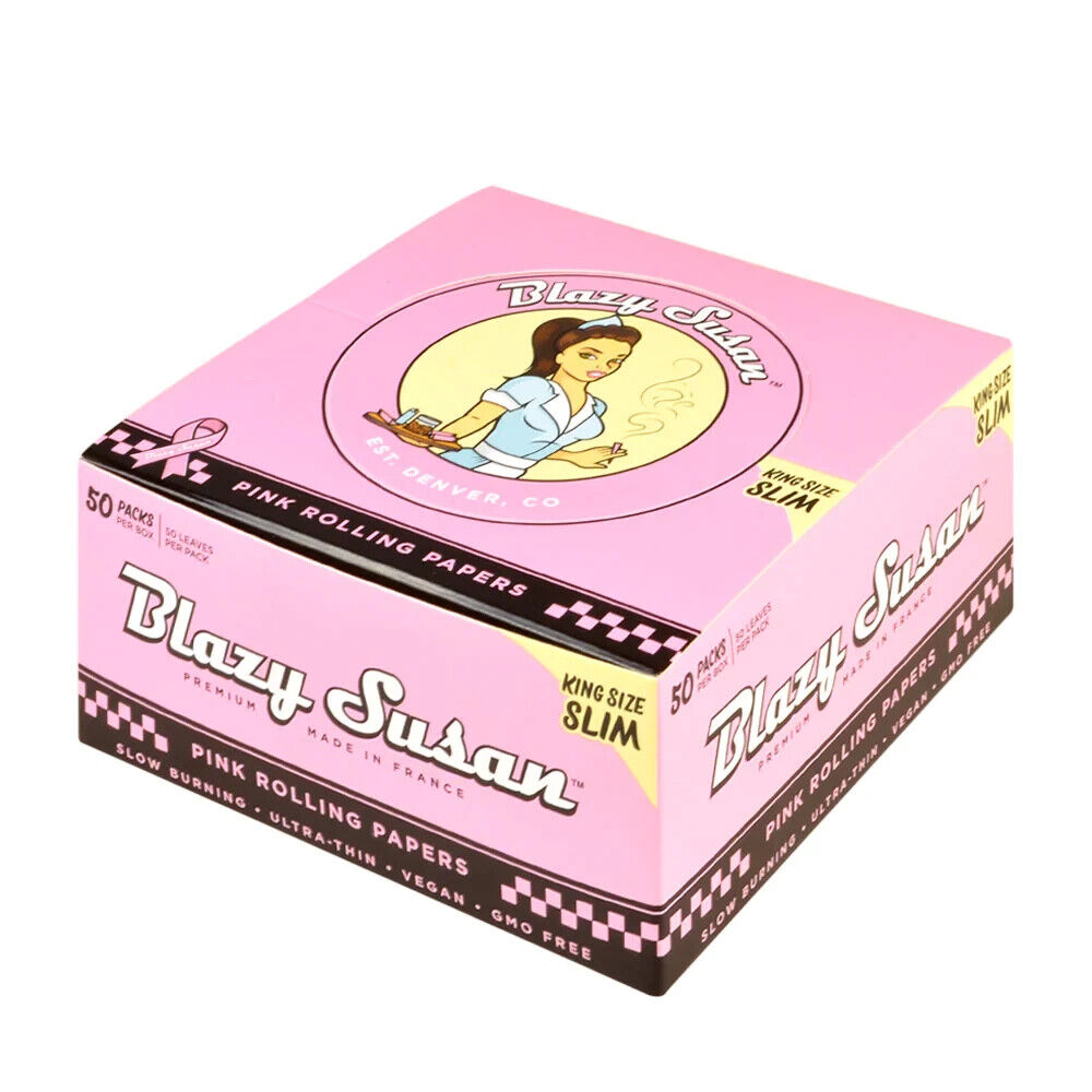 Blazy Susan Rolling papers King Size Slim Pink Rolling Papers 50 packs 