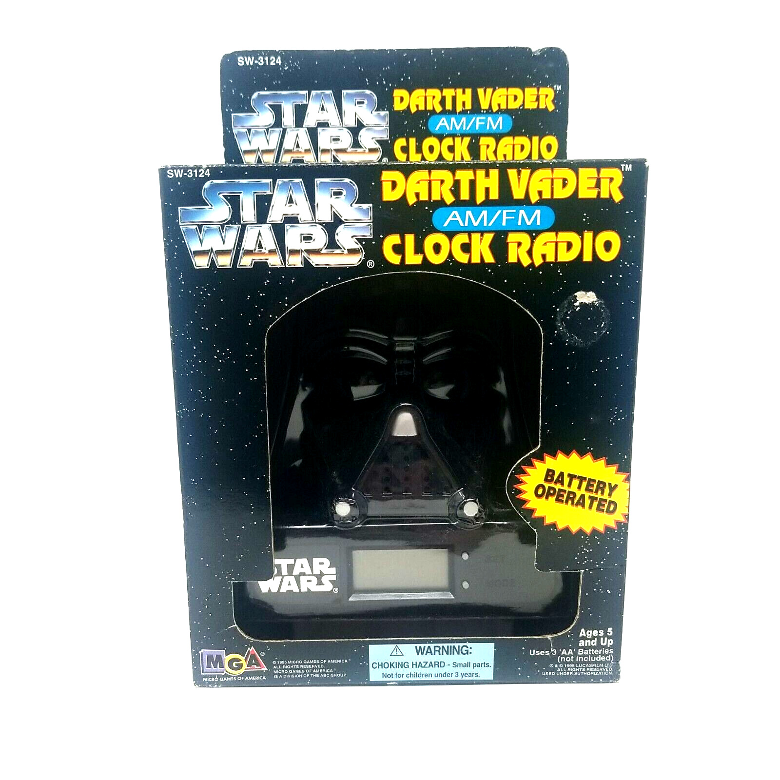 MGA Micro Games of America Star Wars Darth Vader AM/FM Clock Radio New 1995