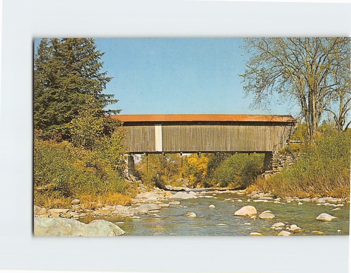 Postcard Covered Bridge Jeffersonville Vermont USA