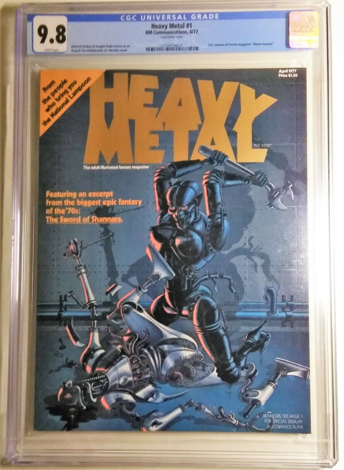 1977 Heavy Metal Magazine #1 - CGC 9.8 Gem Mint Frist Issue - Low Pop