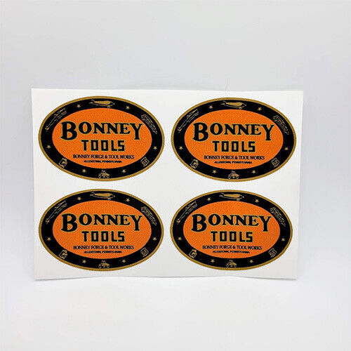 Bonney Tools DECALs, 4 Pack, Vintage Style Vinyl STICKERs, tool box, hot rod