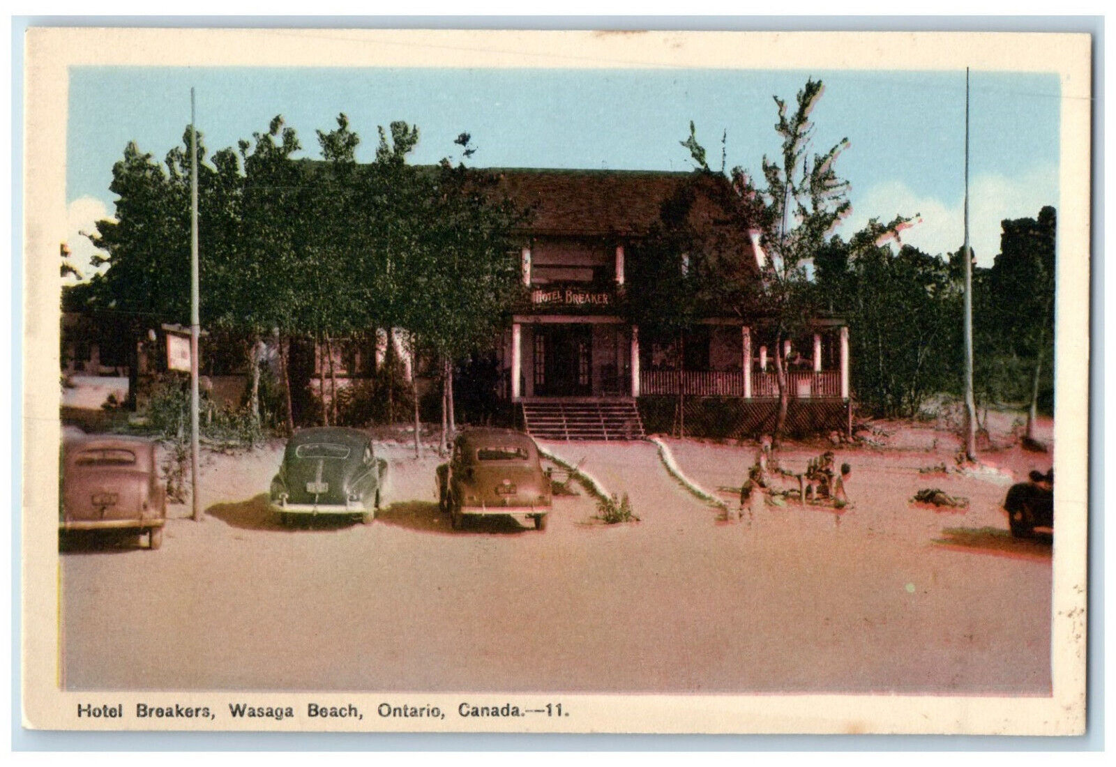 c1940's Hotel Breakers Wasaga Beach Ontario Canada Vintage Unposted Postcard