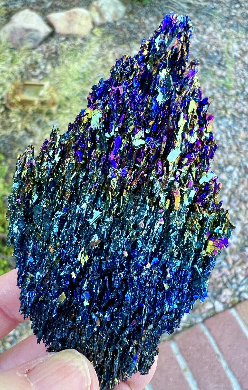 Rainbow Iridescent Metallic Moissanite Crystal Cluster Mineral Specimen Healing