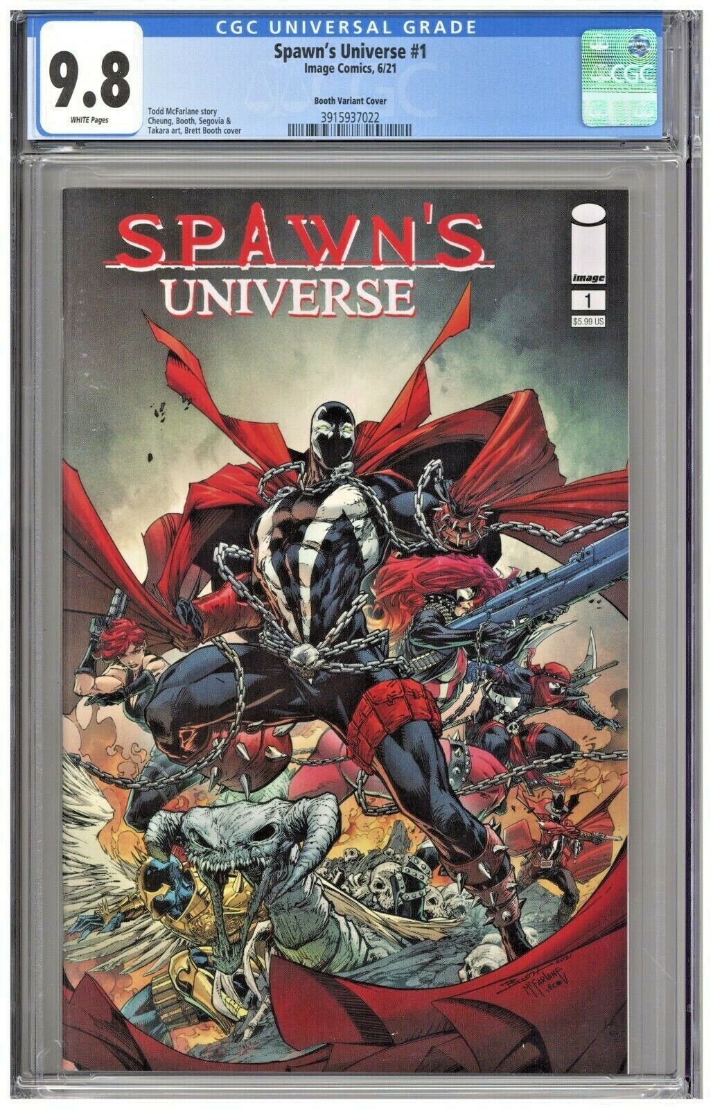 Spawn's Universe #1 CGC 9.8 Brett Booth Variant Cover Edition Todd McFarlane