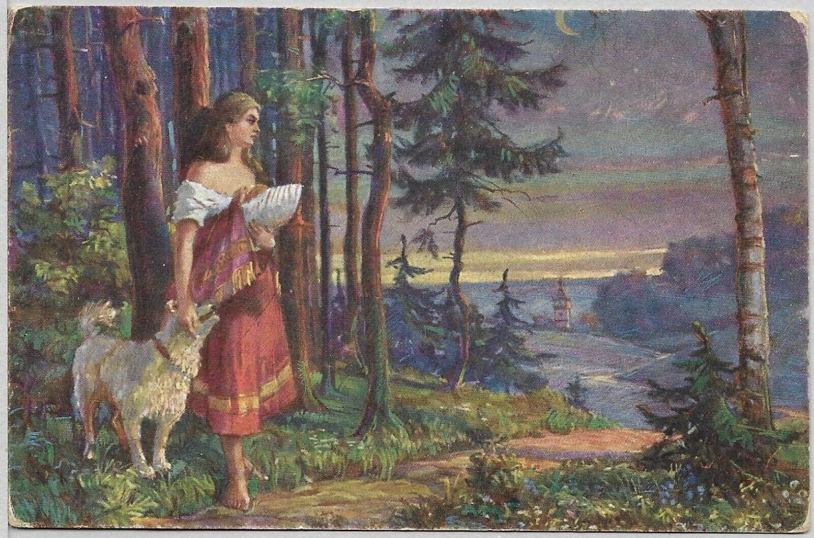 Postcard Dobrovicky Treue Freunde, Věrní Přátelé, People Dog, V.K.V.K. 1287