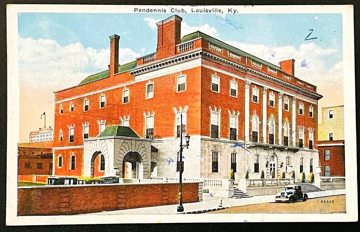 Louisville Kentucky Pendennis Club Building 1934 Postmarked Old Linen Postcard