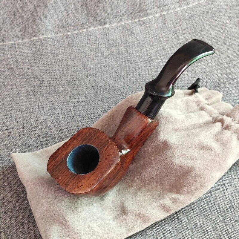 1pcs Vintage Pipe Durable Solid Classic Pipe Smoking Creative Ebony Wooden Pipe