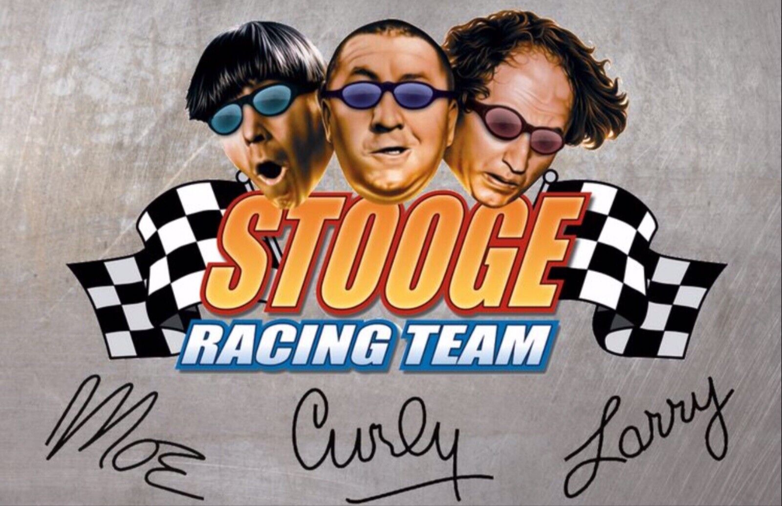 Three Stooges Racing Team on a 3.5” X 2.5” Refrigerator Magnet