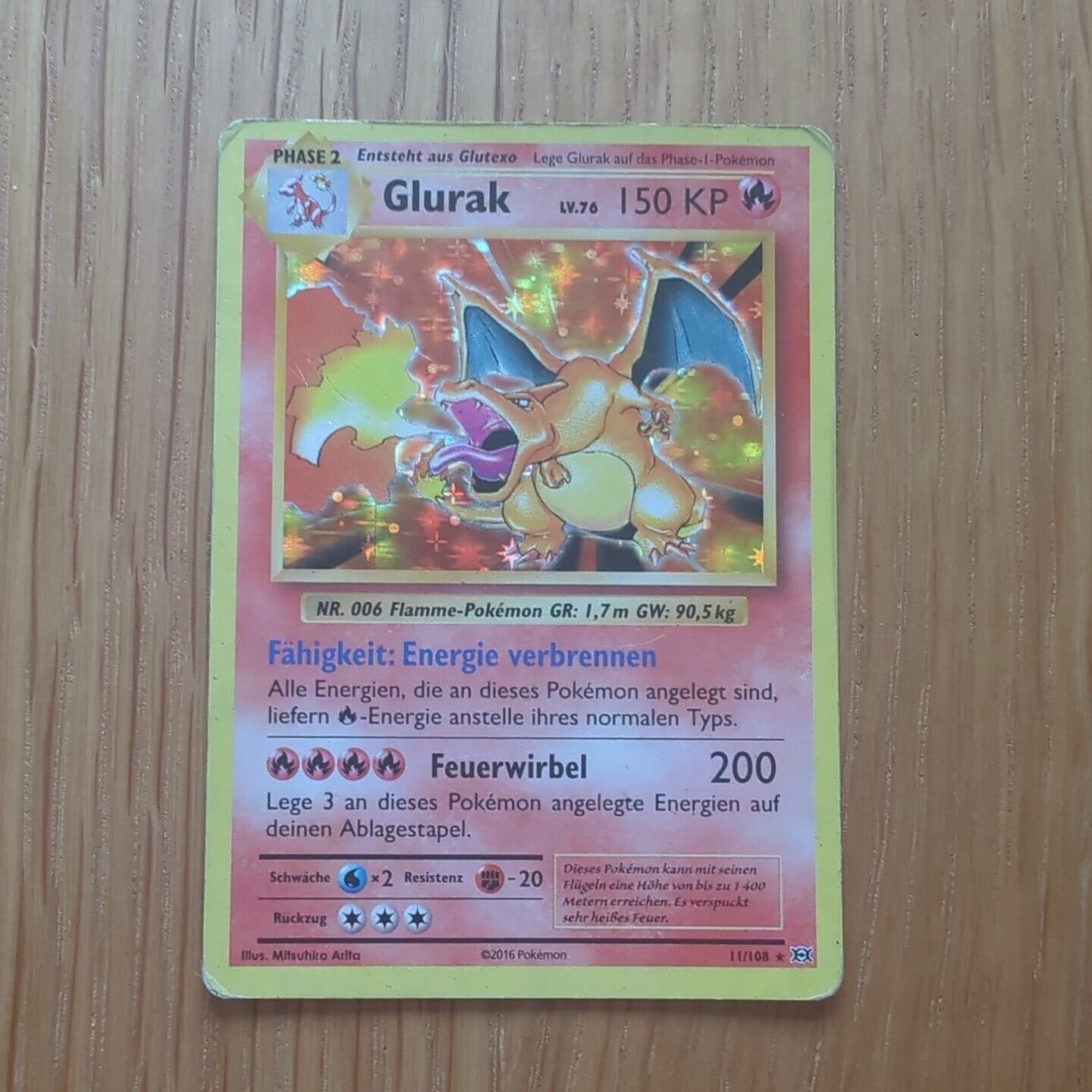 Glurak / Charizard Holo Evolutions 11/108 German Pokemon Card