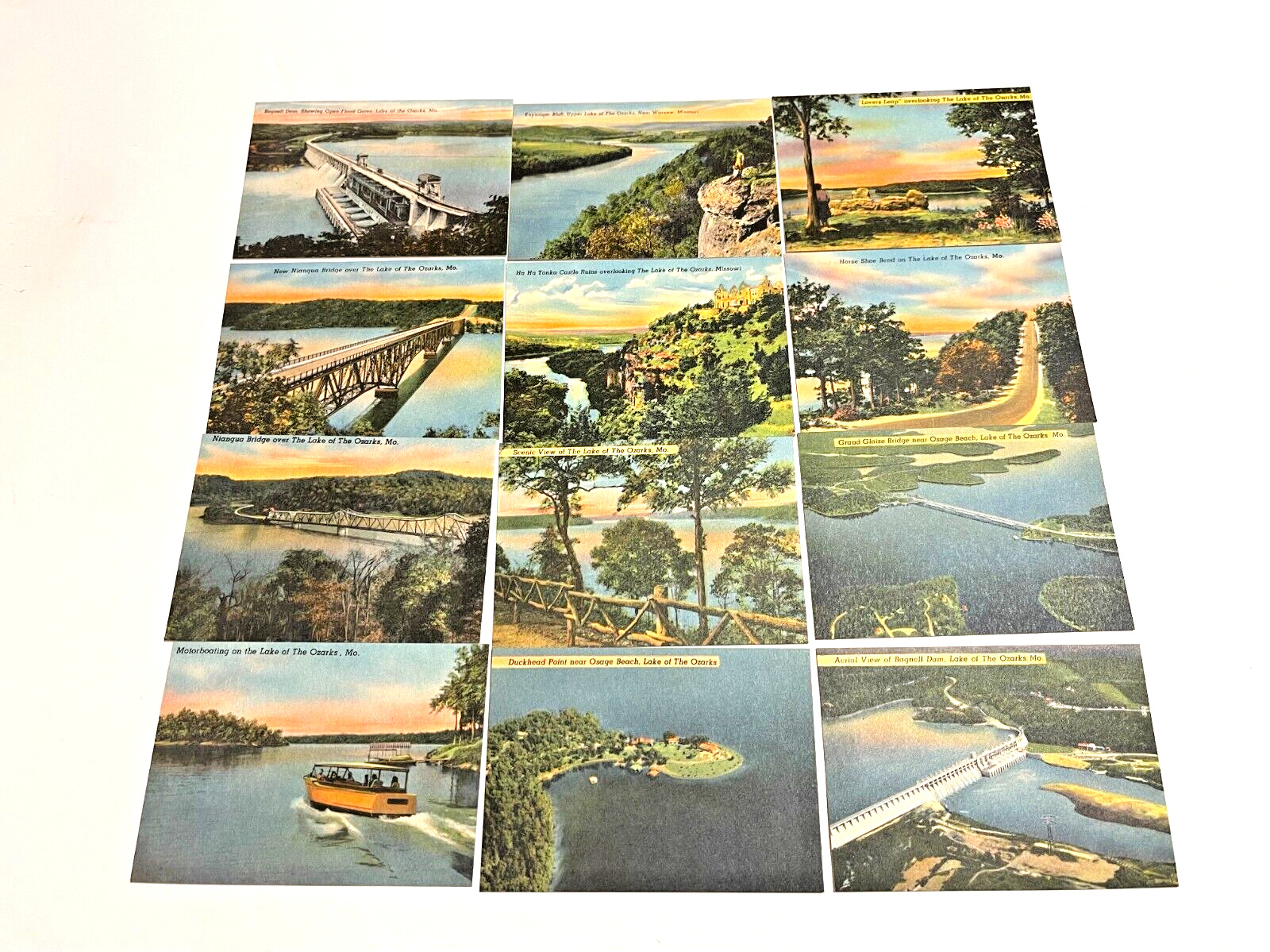 Vintage Souvenir Views of Lake of the Ozarks Mo Mini Linen Mailing Folder/Cards