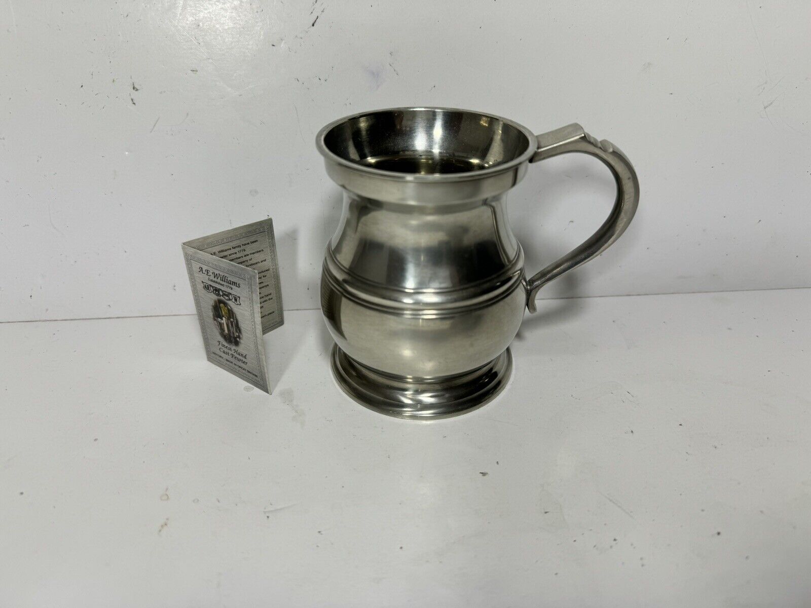 a e williams Cast pewter England Cup With Handle Tankard B103