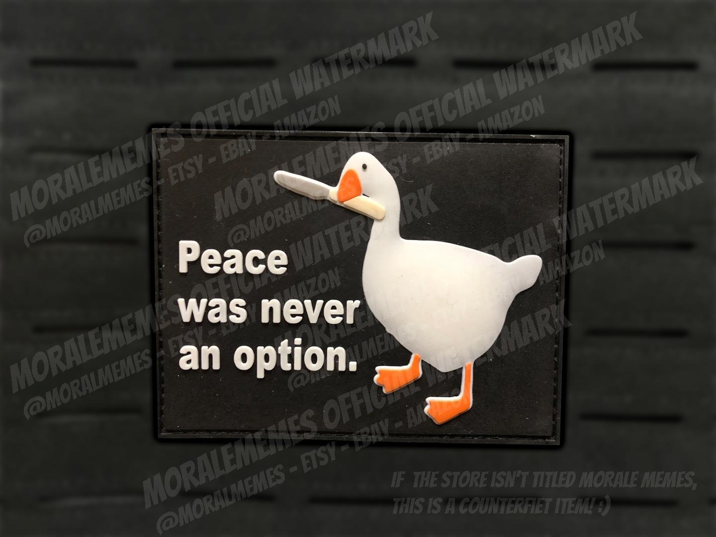Peace was Never an Option Goose Funny PVC Morale Patch