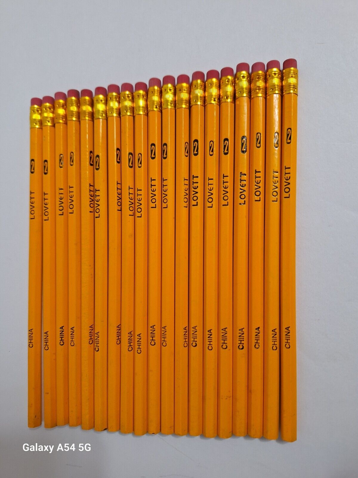 Vintage Lovett #2 Lead Wood Pencil Yellow Unsharpened Lot of 19 Crafts Schooling