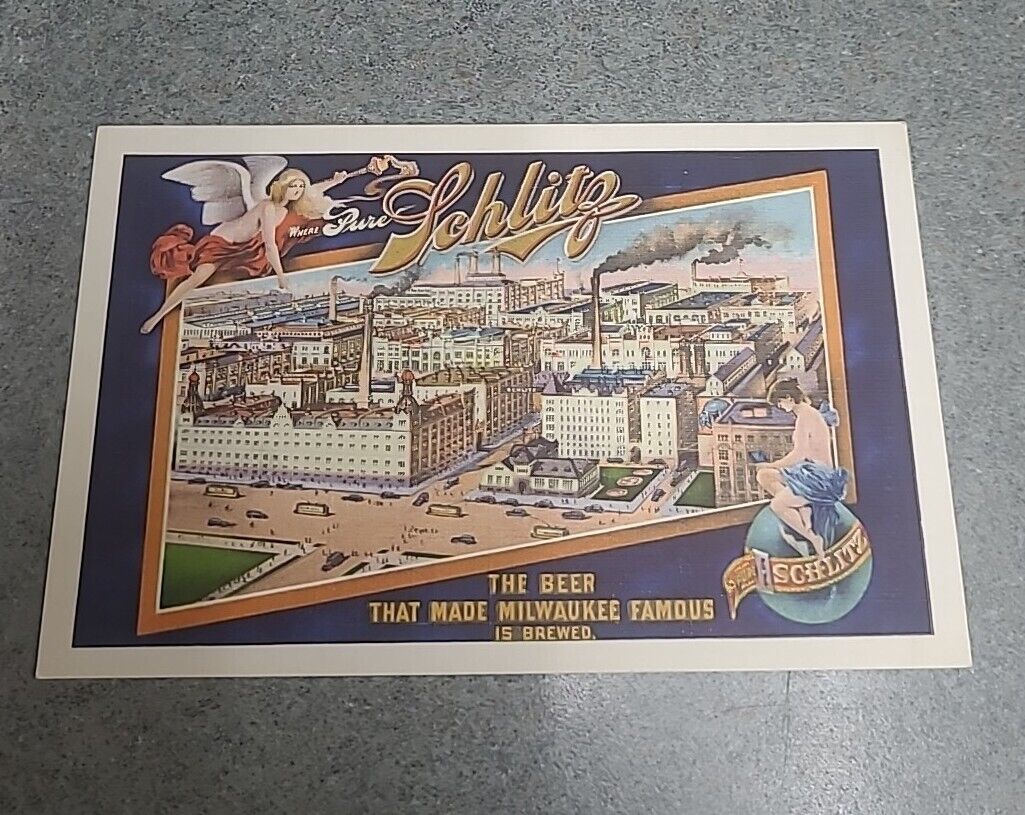 Schlitz Beer Brewery  Milwaukee Vintage Postcard 