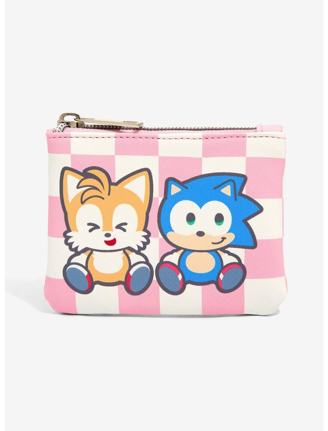 Sonic the Hedgehog & Tails Checkered Coin Purse Wallet Pink