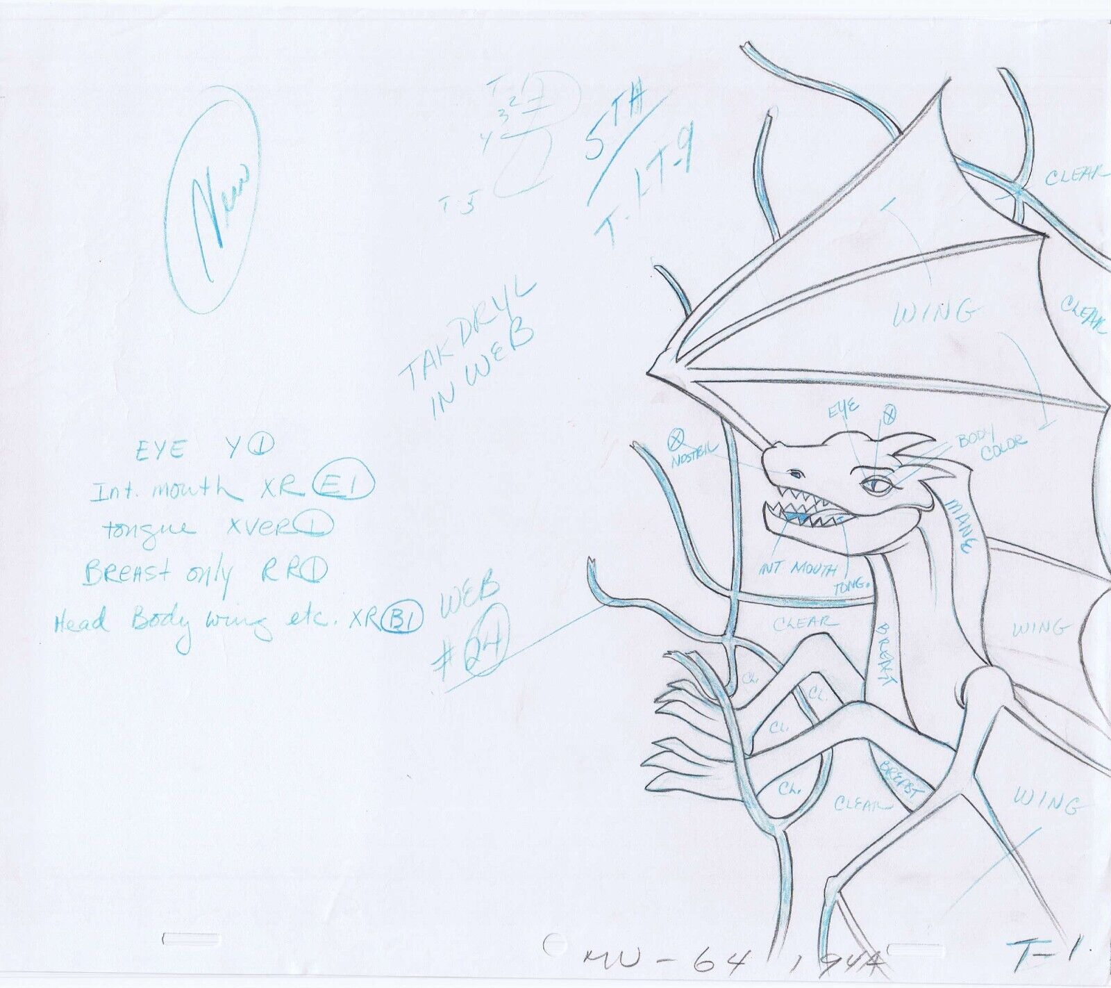 He-Man Takdryl 1983 Original Art w/COA Animation Production Pencils MU64-194A T1