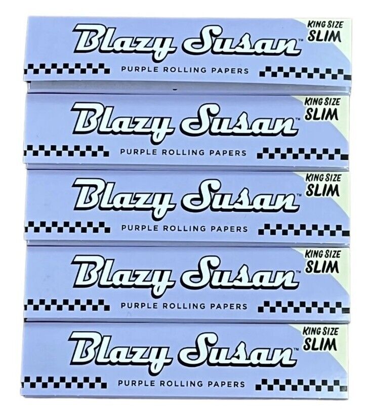 5X BLAZY SUSAN PURPLE ROLLING PAPERS KING SIZE