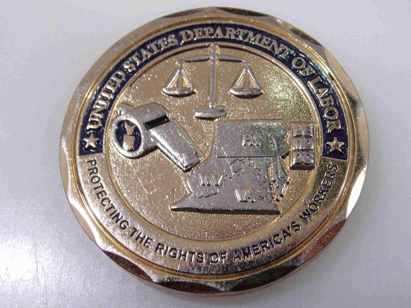 UNITED STATES DEPARTMENT OF LABOR WHISTLEBLOWER PROTECTION PROGRA CHALLENGE COIN