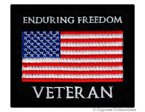 ENDURING FREEDOM VETERAN PATCH embroidered iron-on US MILITARY AFGHANISTAN WAR