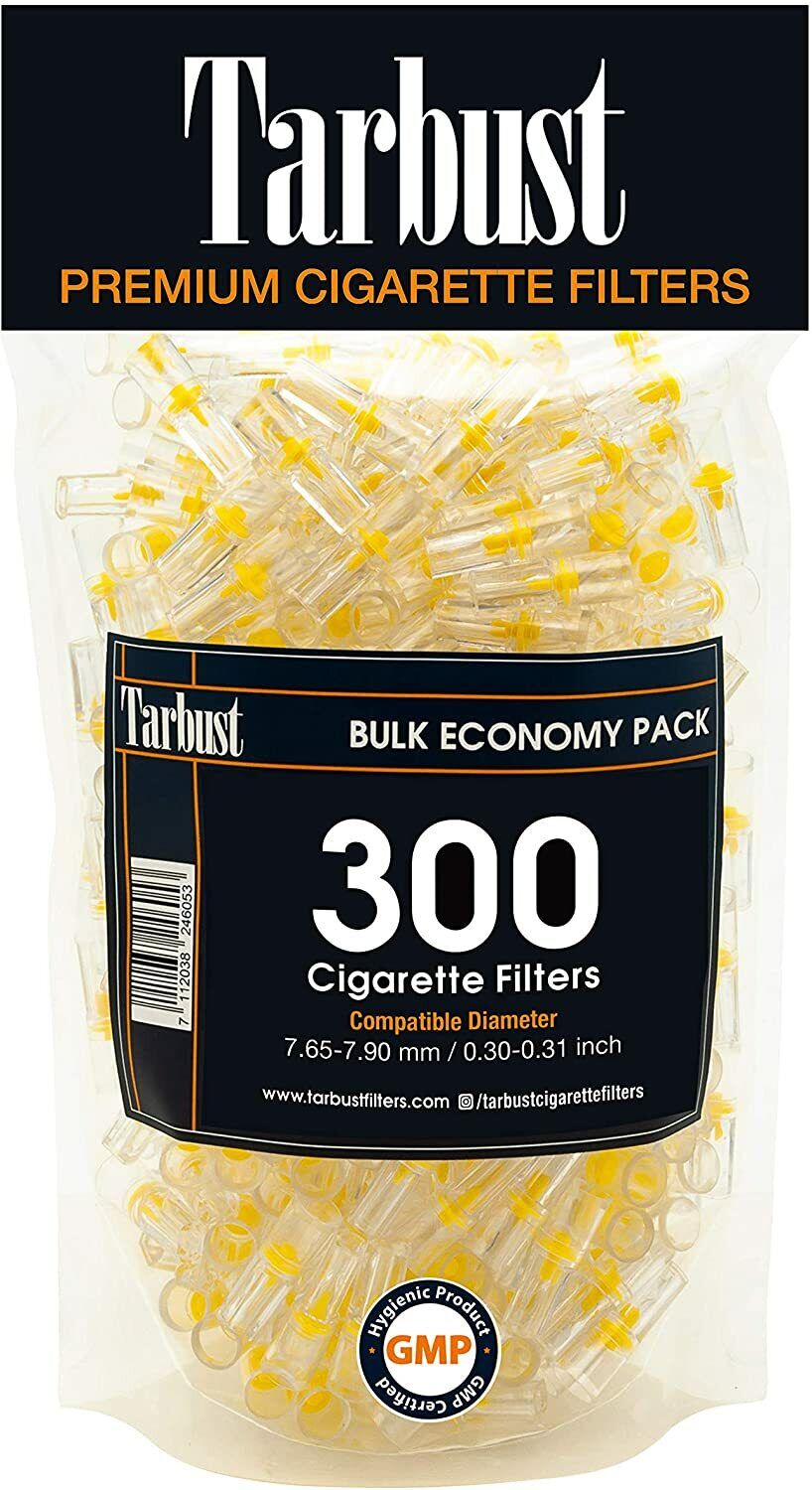 300 Pack Disposable Cigarette Filters Reusable Block Tar & Nicotine 300 Tarbust