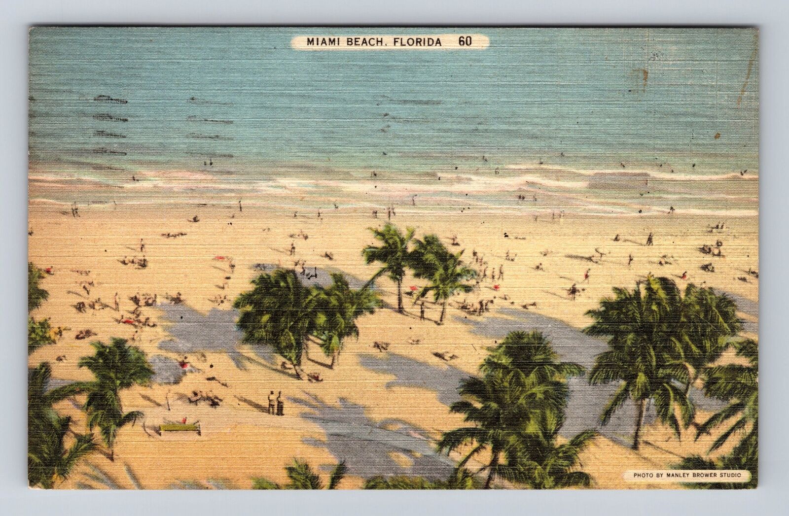 Miami Beach FL-Florida, Sun Bathers Warm Waters, Atlantic Ocean Vintage Postcard