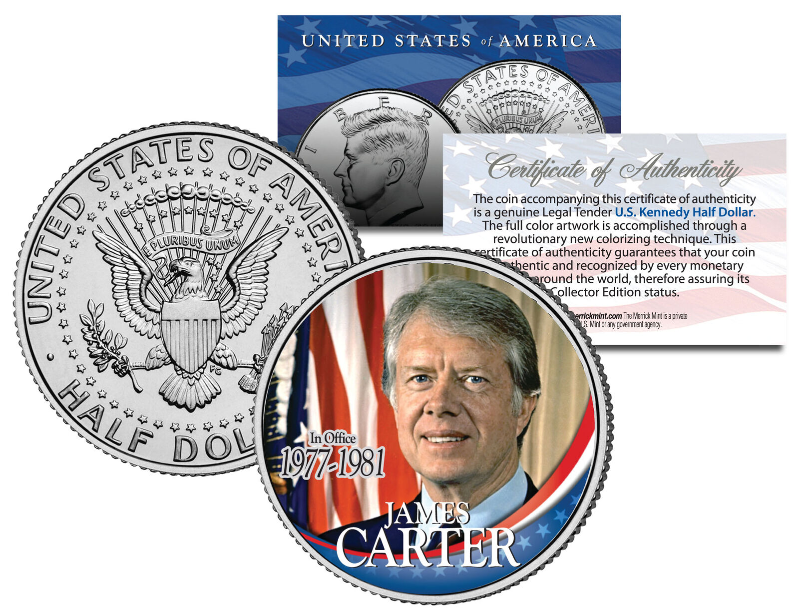 President JAMES Jimmy CARTER * In Office 1977-1981 * JFK Half Dollar U.S. Coin