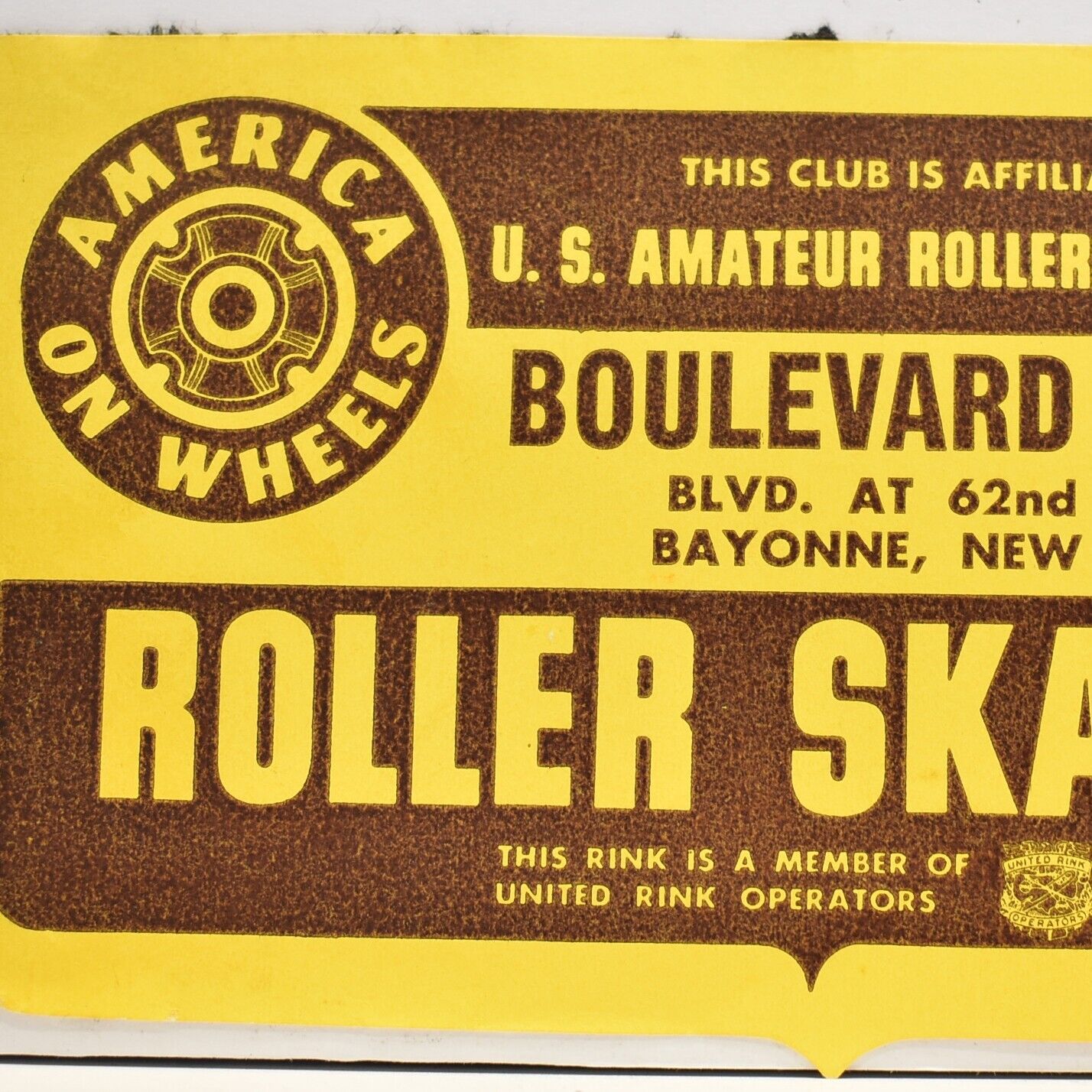 Vintage 1940s Boulevard Arena Roller Skating Rink Label Bayonne New Jersey